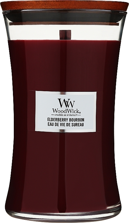 Scented Candle with Bourbon, Fruits & Wood Scent - Woodwick Ellipse Elderberry Bourbon — photo N5