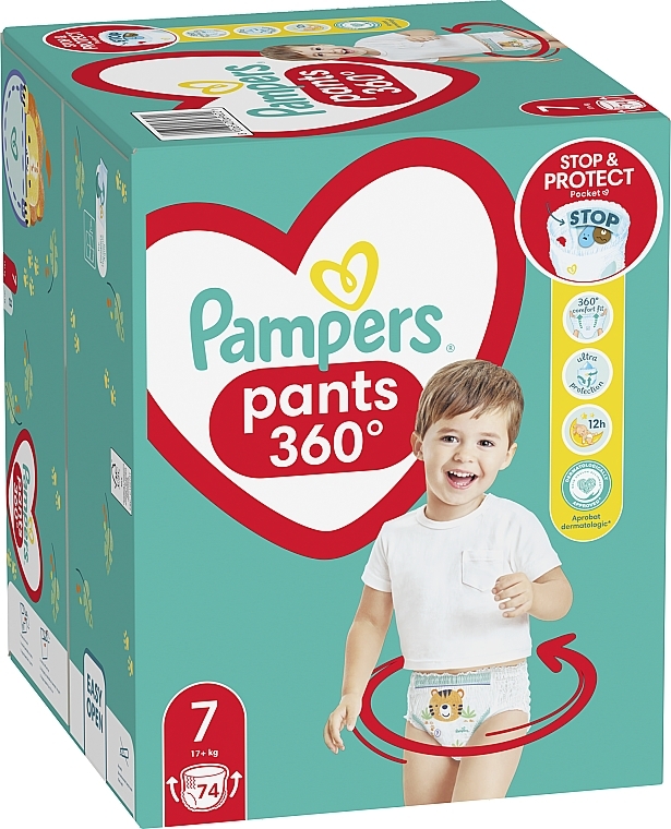 Diaper Pants, size 7, 17+ kg, mega pack 74 pcs - Pampers — photo N11