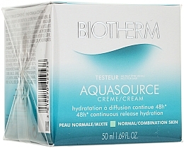 Fragrances, Perfumes, Cosmetics Normal and Combination Skin Moisturizing Cream - Biotherm Aquasource 48H Continuous Release Hydration Cream (tester)