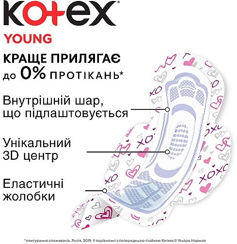 Sanitary Pads, 10 pcs. - Kotex Young Ultra Normal — photo N12