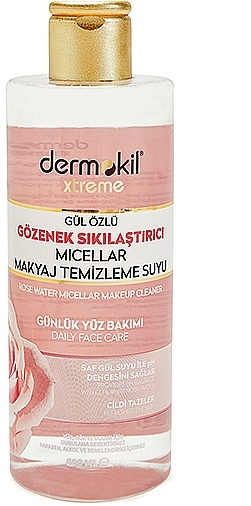 Cleansing Micellar Water with Rose Extract - Dermokil Rose Water Micellar Makeup Cleaner — photo N1