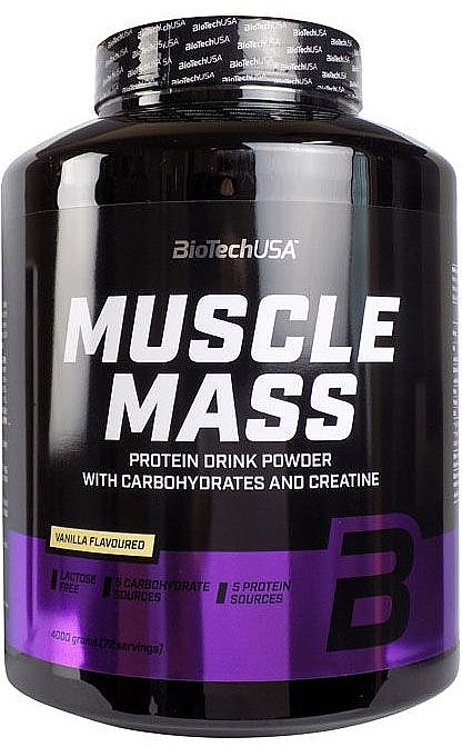 Vanilla Protein Shake - BioTechUSA Muscle Mass Drink Powder — photo N2