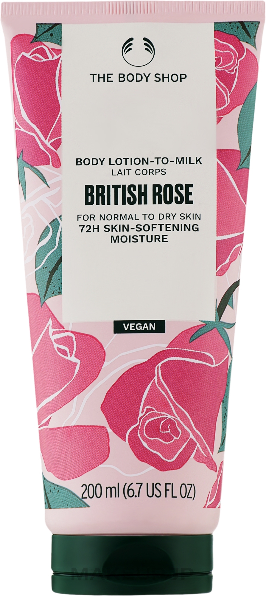 Body Lotion - The Body Shop British Rose 72h Skin Softening Moisturiser Body Lotion-to-Milk — photo 200 ml