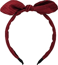 Fragrances, Perfumes, Cosmetics Hair Hoop with Decorative Knot, FA-5618, red and black with stripes - Donegal