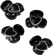 Fragrances, Perfumes, Cosmetics Mini Claw Clip Set, 4 pcs, black - Lolita Accessories