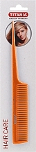 Hair Comb with Plastic Handle 20,5cm, orange - Titania — photo N1