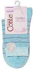 Fragrances, Perfumes, Cosmetics Women Socks "Comfort", striped pale-turquoise - Conte