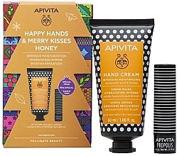 Fragrances, Perfumes, Cosmetics Set - Apivita Happy Hands & Merry Kisses Honey (h/cr/50ml + lip/4.4g)