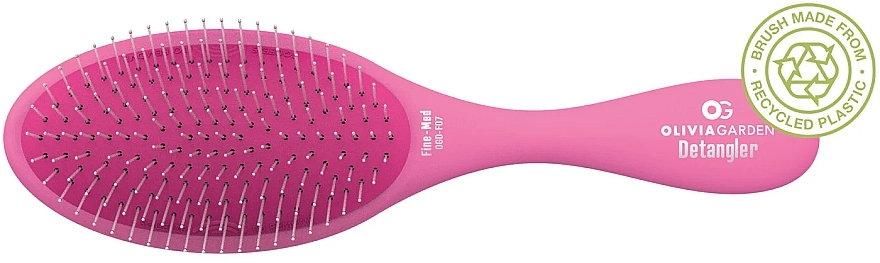 Hair Brush, pink - Olivia Garden Recycled Detangler Pink Fine-Med — photo N1