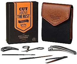 Fragrances, Perfumes, Cosmetics Manicure Set, 6 tools - Gentlemen's Hardware Manicure Set №74 Charcoal