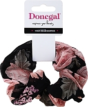 Fragrances, Perfumes, Cosmetics Elastic Hair Band, FA-5608, black flowers - Donegal