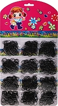 Fragrances, Perfumes, Cosmetics Silicone Hair Ties, black, 12 packs - Donegal