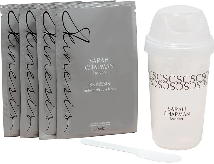 Set - Sarah Chapman Instant Miracle Mask Set (mask/4x15ml + accessories/1pcs)  — photo N1