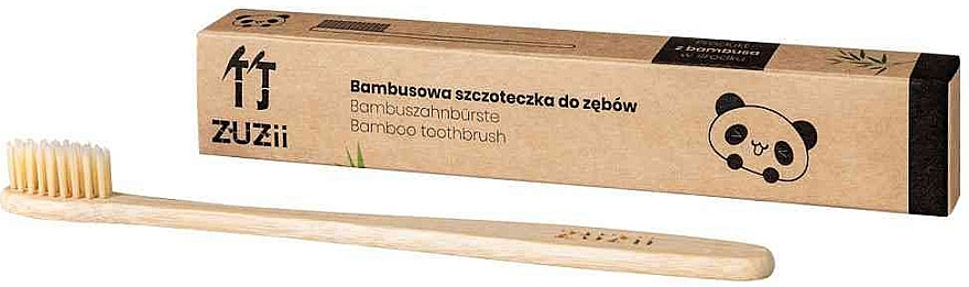 Bamboo Toothbrush with Soft Beige Bristles - Zuzii Soft Toothbrush — photo N1