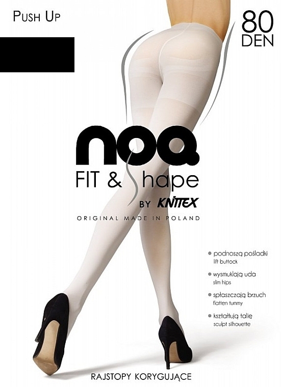 Push-Up Microfiber Tights, 80 Den, nero - Knittex — photo N1