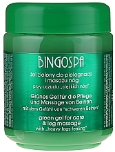 Fragrances, Perfumes, Cosmetics Foot Gel with Thin Capillaries against Fatigue "Green" - BingoSpa Green Gel