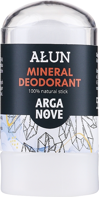 Fragrance-Free Mineral Potassium Alum Deodorant - Arganove Aluna Deodorant Stick — photo N1