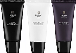 Hadat Cosmetics Hydro Silk Hair Set (shm/70ml+cond/70ml+mask/70ml+bag) - Hair Nourishing Set — photo N1