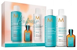 Fragrances, Perfumes, Cosmetics Set - MoroccanOil Spring Repair Kit (h/shm/250 ml + h/cond/250ml + treat/25ml + b/lot/10ml)