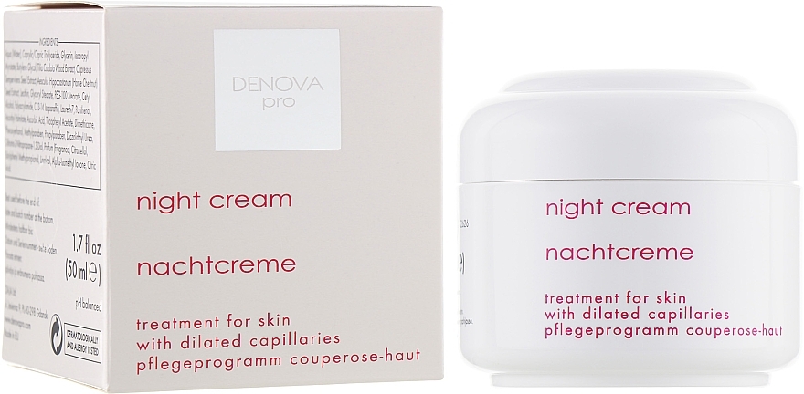 Night Cream for Couperose-Prone Skin - Denova Pro Cream — photo N1