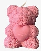 Bear Decorative Candle with Berry Scent, pink - KawiLamowski — photo N1