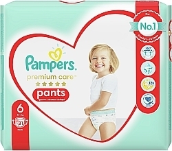 Nappy Pants, size 6 (15 + kg), 31 pcs - Pampers Premium Care Pants Extra large — photo N2