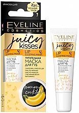 Fragrances, Perfumes, Cosmetics Nourishing Lip Mask - Eveline Cosmetics Juicy Kisses Lip Sleeping Mask Banana Cocktail