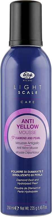 Anti-Yellow Purple Hair Foam - Lisap Light Scale Anti Yellow Mousse — photo N1