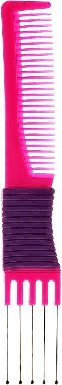 Prong Hair Comb, 1581, pink-purple - Top Choice — photo N1