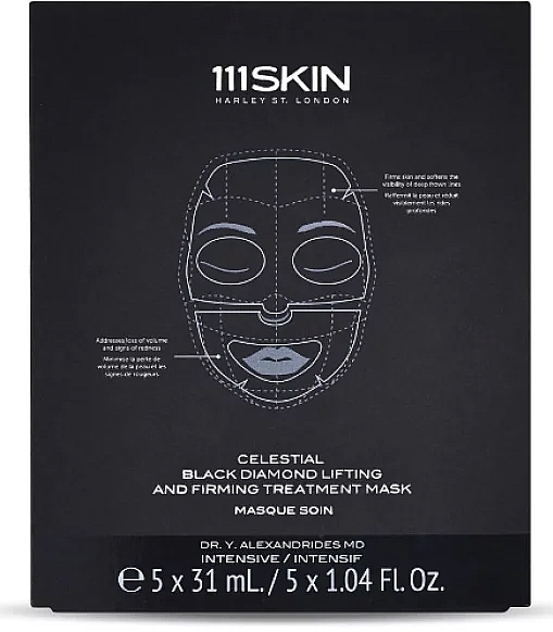 Face and Neck Mask - 111SKIN Celestial Black Diamond Lifting And Firming Mask — photo N1