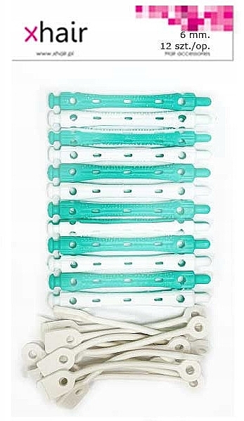 Perm Rods, length 7 cm, d6 mm, white and green, 12 pcs. - Xhair — photo N1
