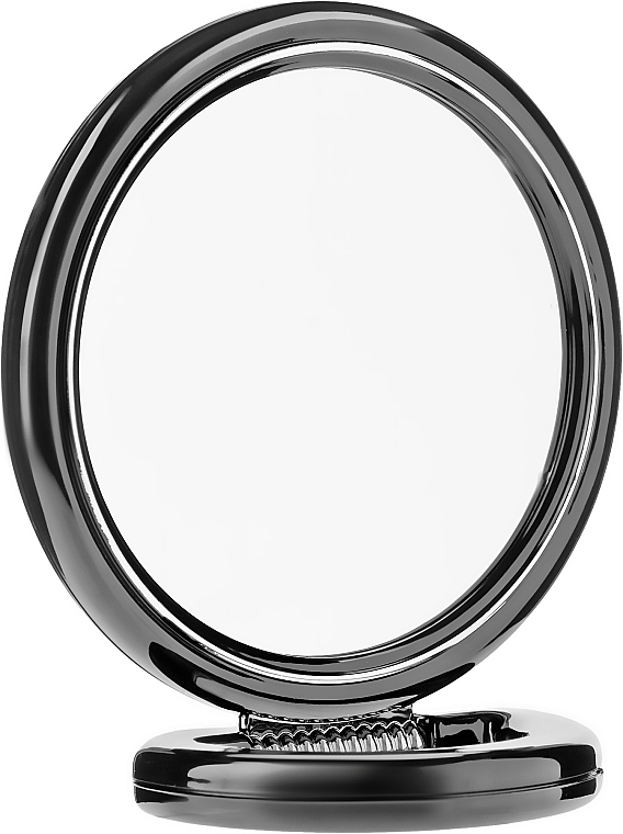 Round Double-Sided Stand Mirror, black, 15 cm - Donegal Mirror — photo N1