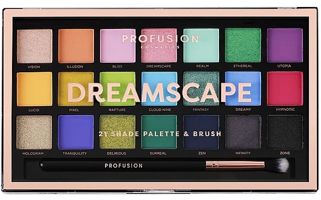 Profusion Cosmetics Dreamscape 21 Shade Eyeshadow Palette & Brush - Eyeshadow Palette — photo N1