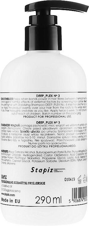 Hair Stabilizer - Stapiz Deep Plex No.3 Bond Stabilizer — photo N2