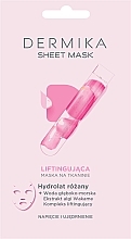 Fragrances, Perfumes, Cosmetics Lifting Mask with Rose Hydrolate - Dermika Sheet Mask