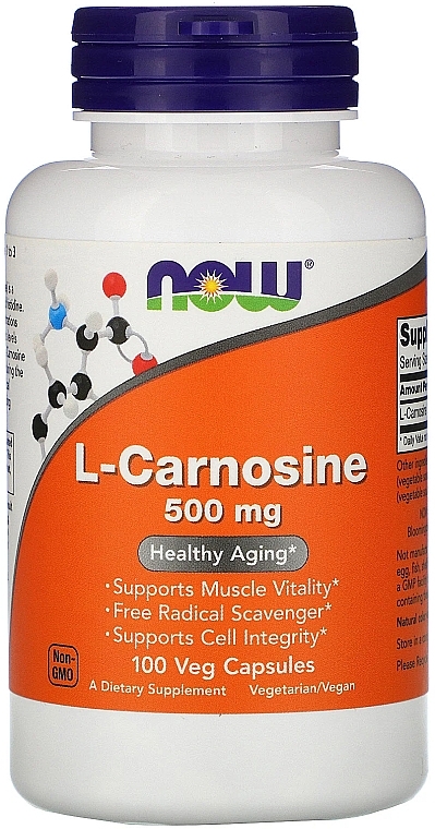 L-Carnosine Dietary Supplement, 500mg - Now Foods L-Carnosine Veg Capsules — photo N3
