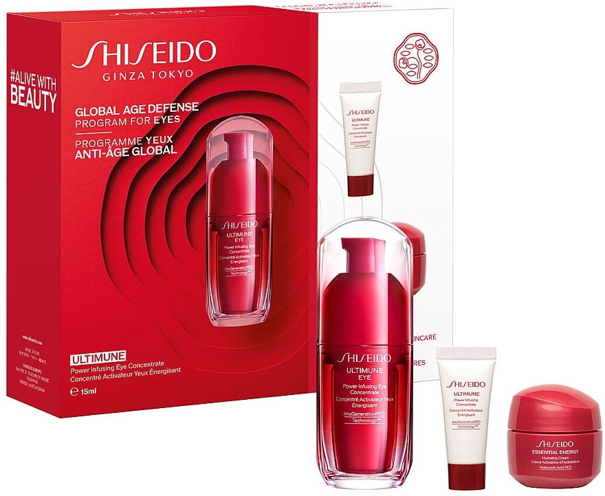 Set - Shiseido Ultimune Global Age Defense Program For Eyes (f/conc/5ml + eye/conc/15ml + f/cr/15ml) — photo N1