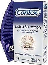 Fragrances, Perfumes, Cosmetics Ribbed Latex Condoms with Silicone Lubricant, 12 pcs - Contex Extra Sensation