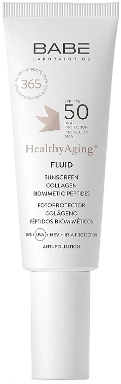 Collagen & Peptides Sunscreen Fluid SPF 50 - Babe Laboratorios Healthy Aging Anti-Age — photo N1