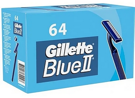 Disposable Razor Set, double blade, 64pcs - Gillette Blue II — photo N1