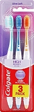 Toothbrush Set, ultra-soft, green+blue+orange - Colgate High Density Gum Care — photo N1