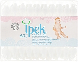 Fragrances, Perfumes, Cosmetics Baby Cotton Buds with Limiter, 60 pcs - Ipek