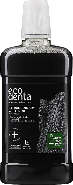 Mouthwash "Whitening" - Ecodenta Extra Whitening Mouthwash With Black Charcoal — photo N3