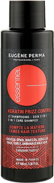 Frizzy & Curly Hair Shampoo - Eugene Perma Essentiel Keratin Frizz Control 2in1 Care Shampoo — photo N1