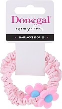 Hair Tie Set FA-5602, 2 pcs., pink flower - Donegal — photo N1