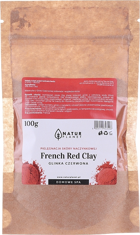 Face Mask - Natur Planet French Red Clay — photo N1