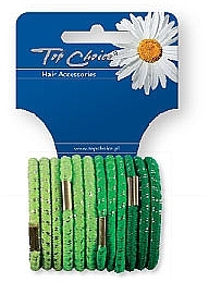 Sparkling Elastic Hair Bands 12 pcs, green - Top Choice — photo N1