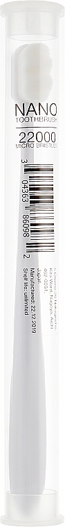 Nano Toothbrush, 22000 micro-bristles, 18 cm, white - Cocogreat Nano Brush — photo N1