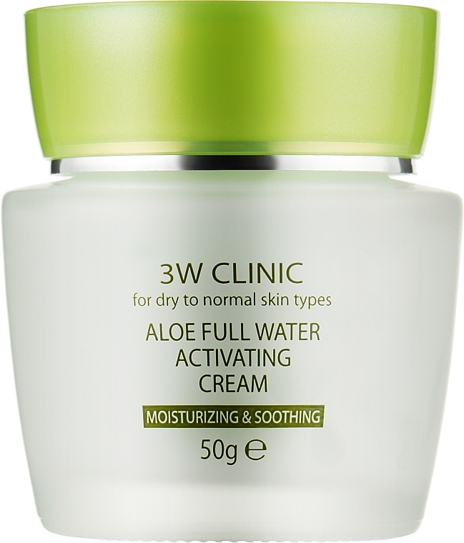 Moisturizing Face Cream with Aloe Extract - 3W Clinic Aloe Full Water Activating — photo N1