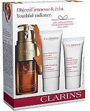 Fragrances, Perfumes, Cosmetics Set - Clarins Double Serum Youthful Radiance Gift Set (serum/30ml + cl/foam/30ml + f/balm/15ml)